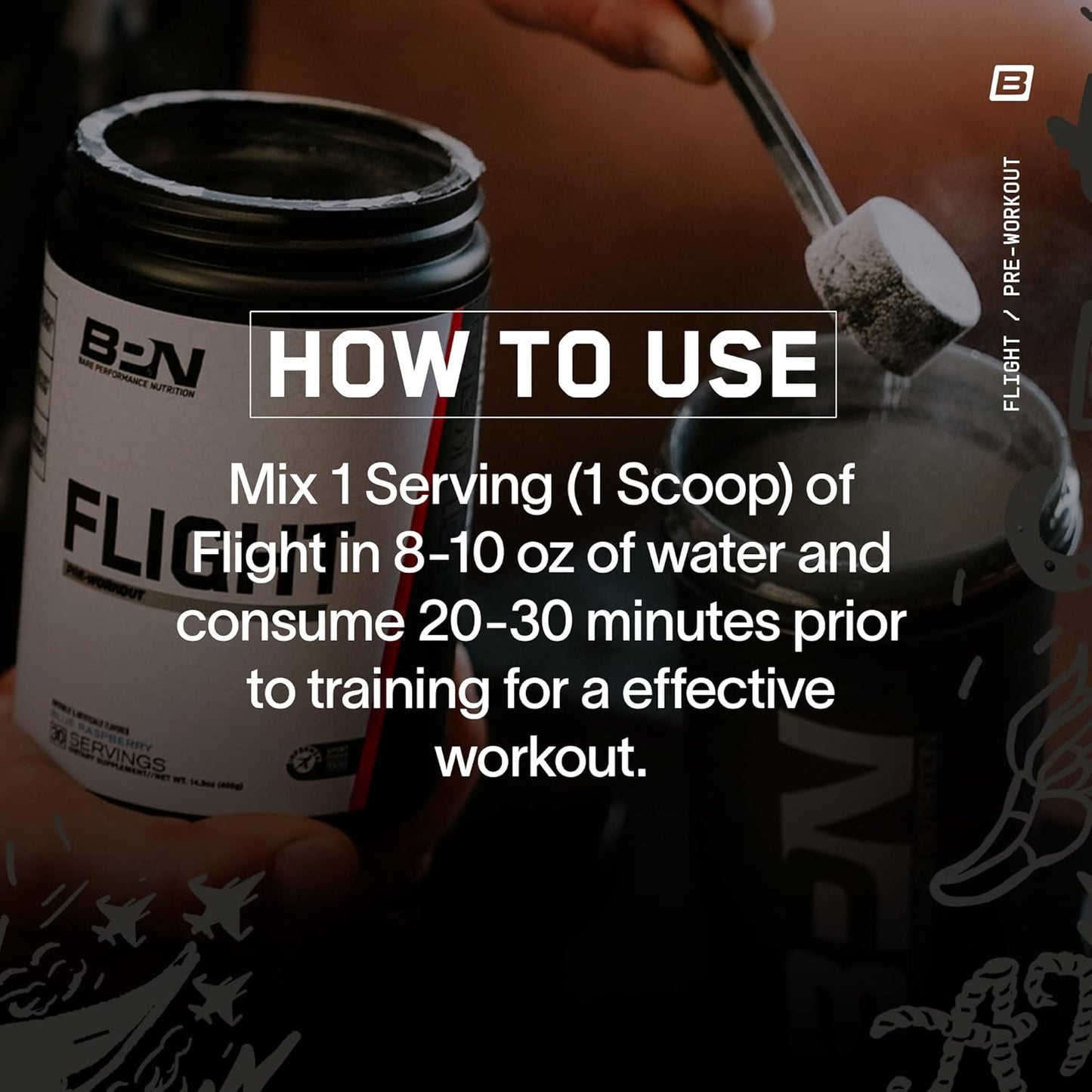 BARE PERFORMANCE NUTRITION BPN Flight Pre Workout - Boost Energy & Focus, Enhance Endurance & Muscle Pump - 30 Servings - BoostGo Australia