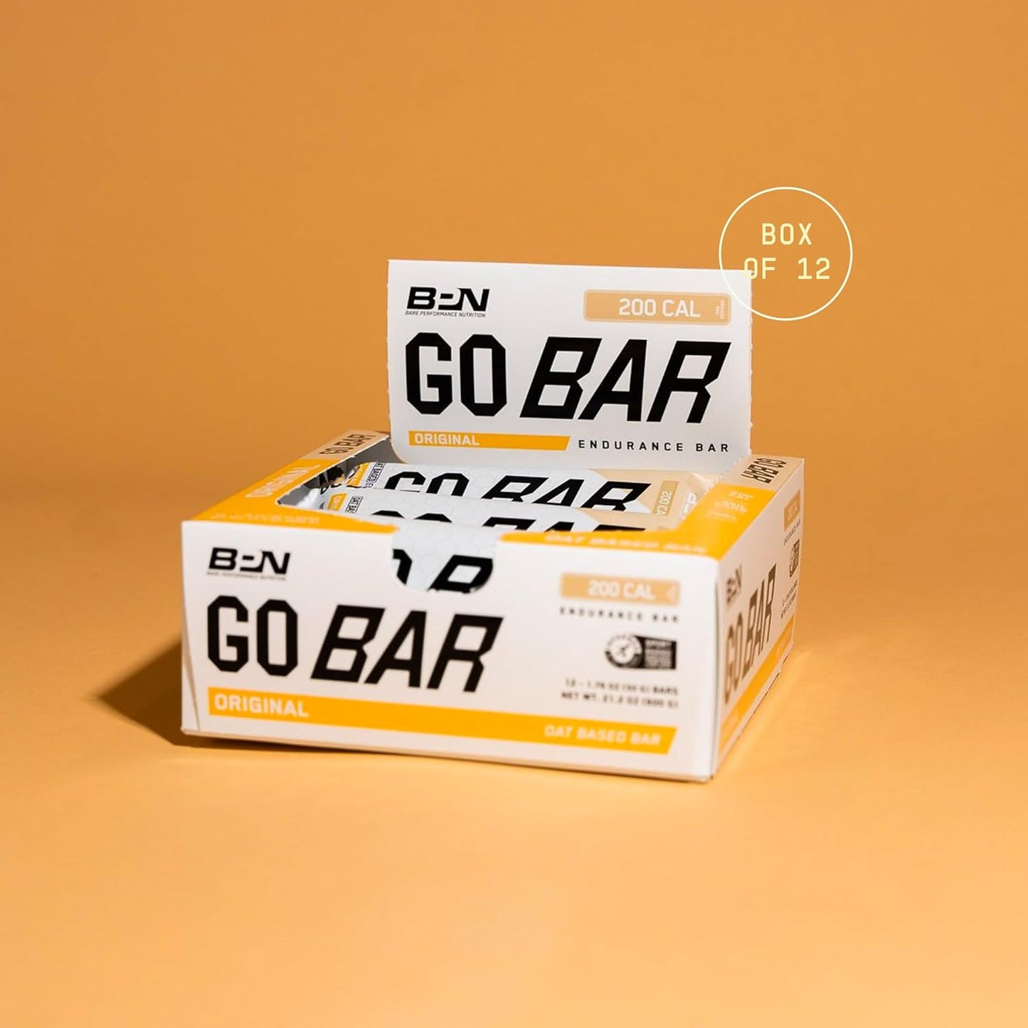 Bare Performance Nutrition BPN Go Bar: Original Oat Endurance Training Snack, 36g Carbs, 200 Calories, 12 Bars
