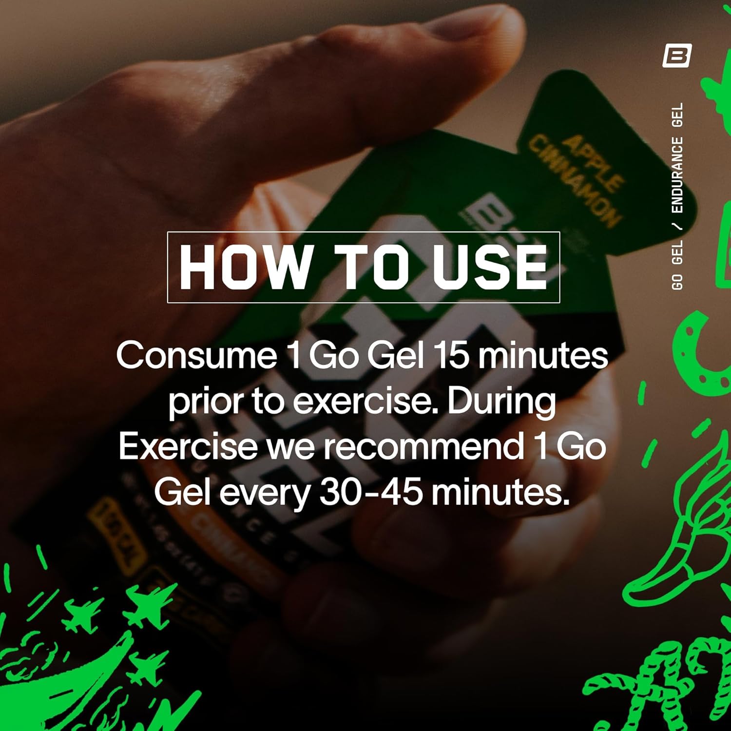 Bare Performance Nutrition BPN Go Gel Endurance Gel - 24g Carbs, 100 cals, Vegan & Gluten-Free, Mango Flavor - 10 Pack