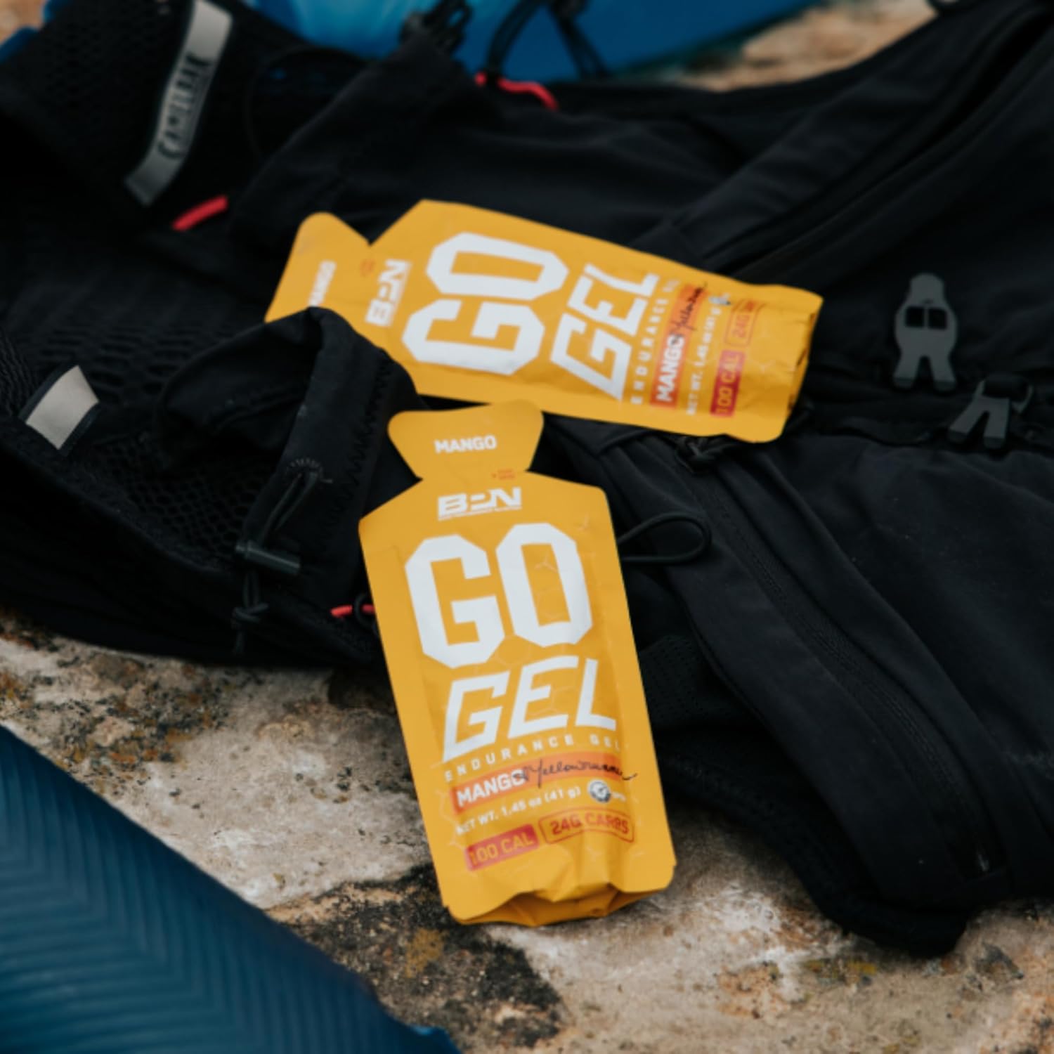 Bare Performance Nutrition BPN Go Gel Endurance Gel - 24g Carbs, 100 cals, Vegan & Gluten-Free, Mango Flavor - 10 Pack
