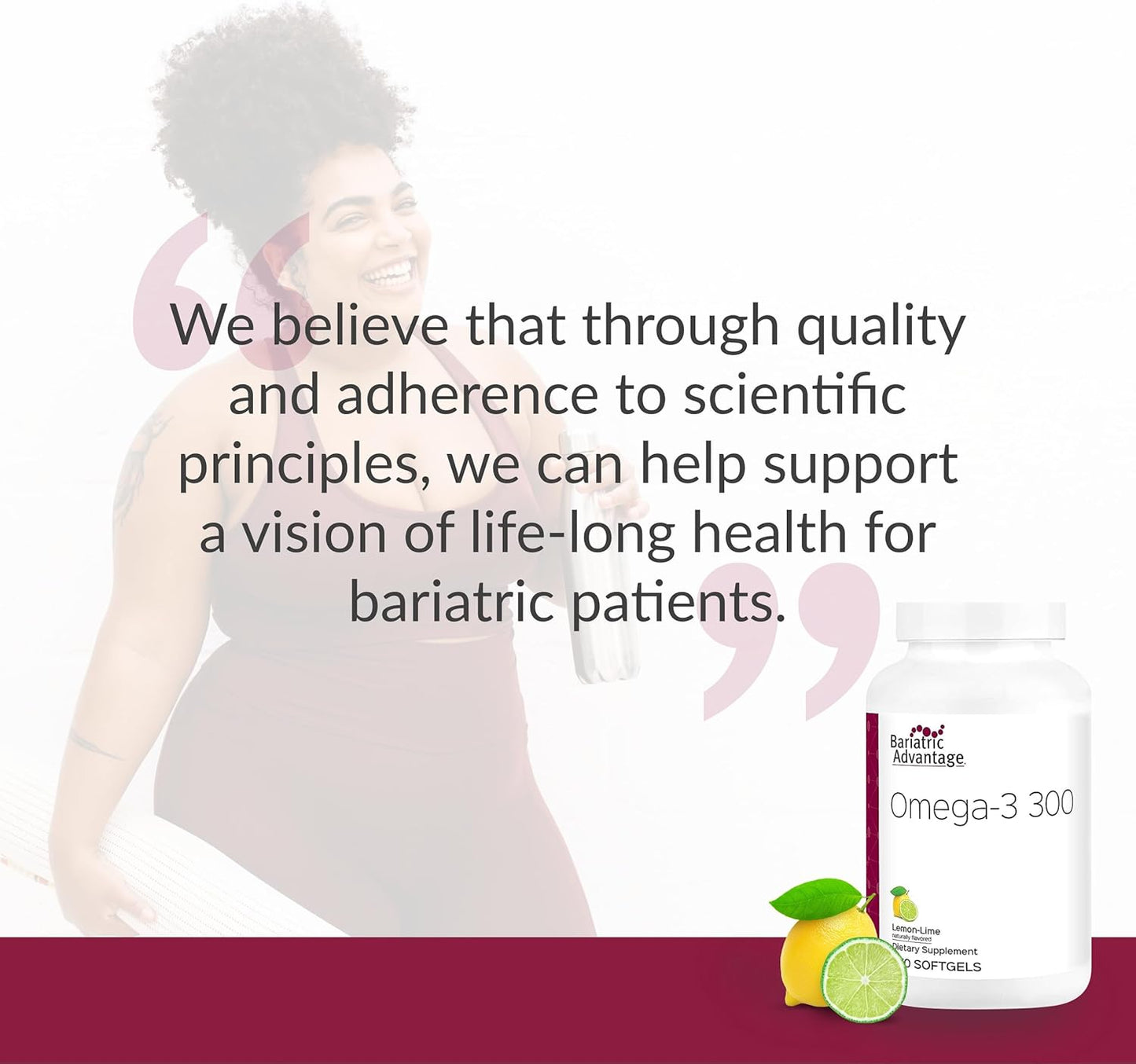 Bariatric Advantage Omega-3 Fish Oil Capsules 300 EPA DHA, Lemon Lime Flavor - 270 Softgels