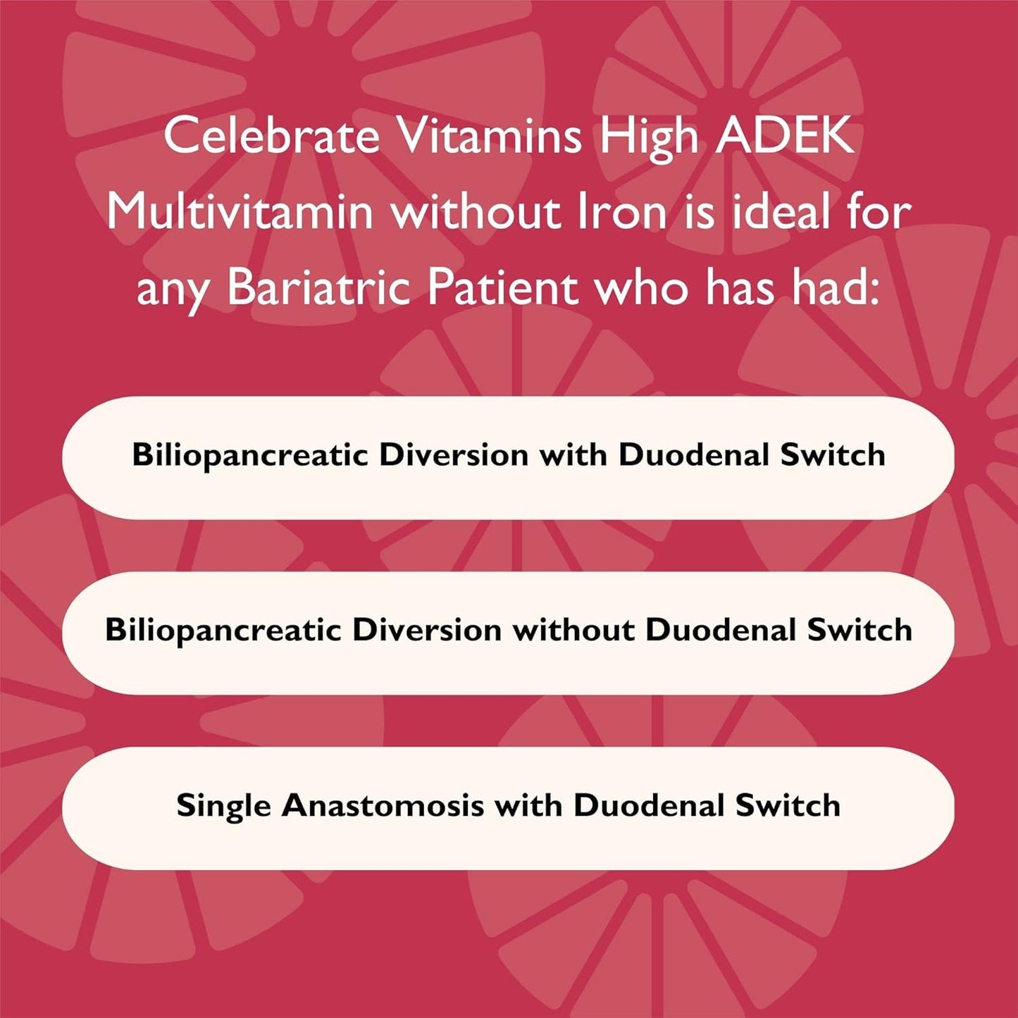 Bariatric Multivitamin Chewables - Iron-Free with High Vitamins ADEK & B12 - Berry Sorbet Flavor - 60 Tablets