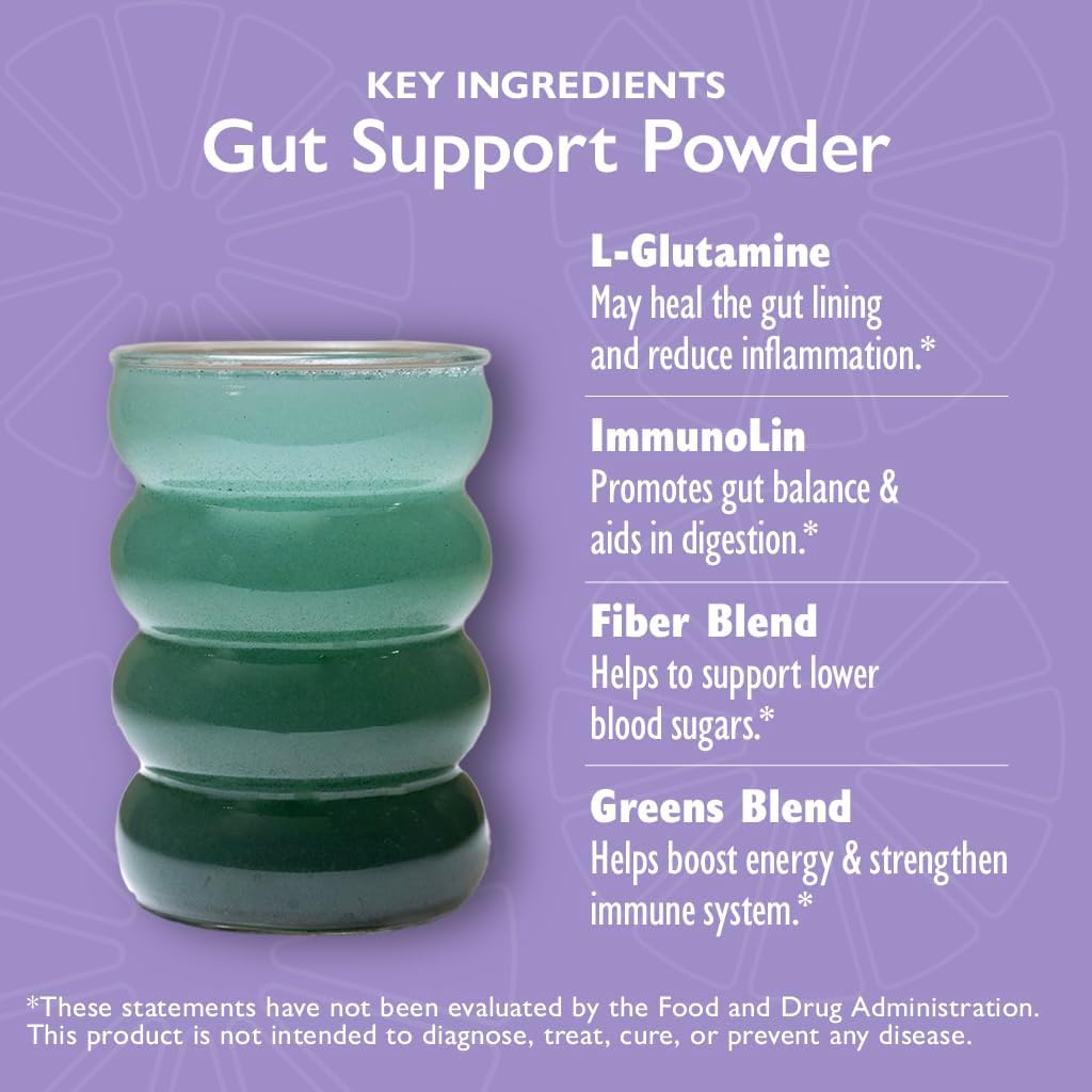 Bariatric Supplements Gut Support Powder - L-Glutamine, Probiotics, Prebiotics, Greens - Digestive Health, Immune Boost - Strawberry Lemonade, 30 Servings