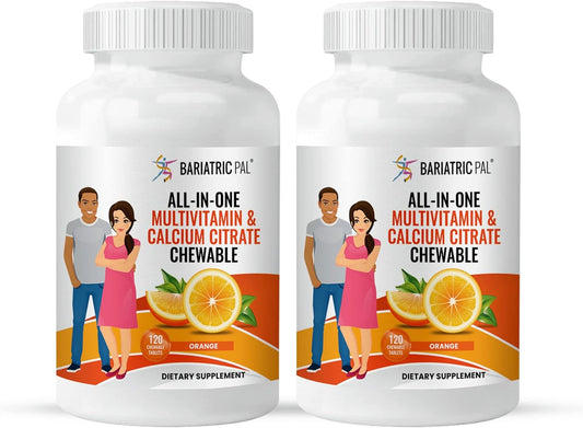 BariatricPal Chewable Multivitamin with Calcium Citrate & Iron - Orange Flavor, 60-Day Supply