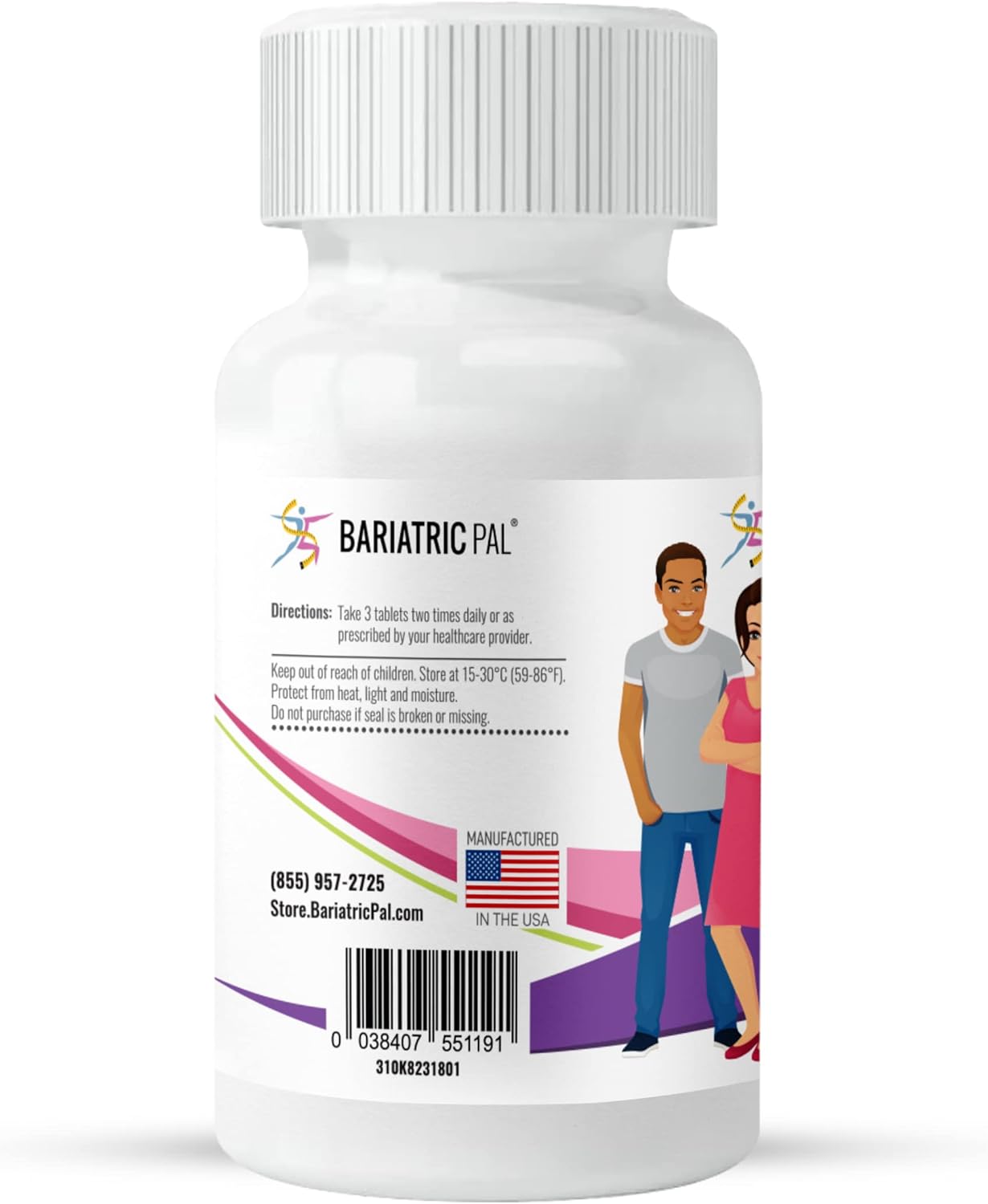 BariatricPal Easy Swallow Calcium Citrate with D3 Tablets - 600mg (60-Day Supply)