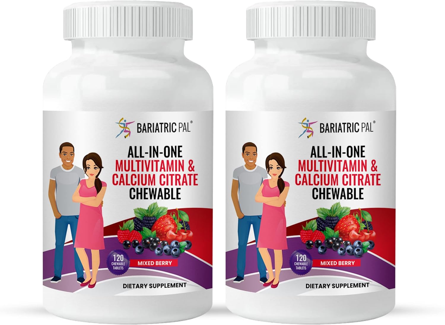 BariatricPal Mixed Berry Chewable Multivitamin with Calcium Citrate & Iron - 60-Day Supply