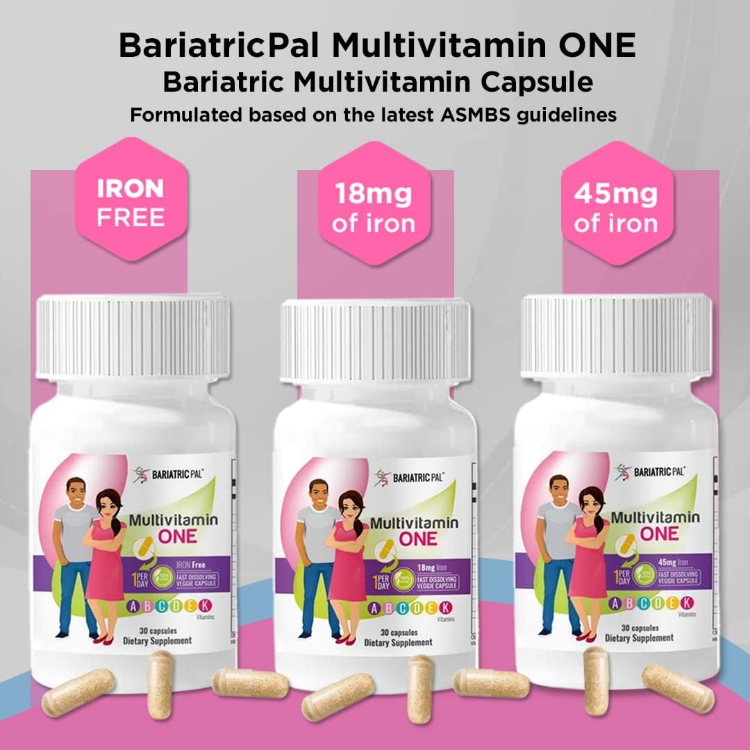 BariatricPal Multivitamin ONE: One-a-Day Capsule with 45mg Iron (30 Count)