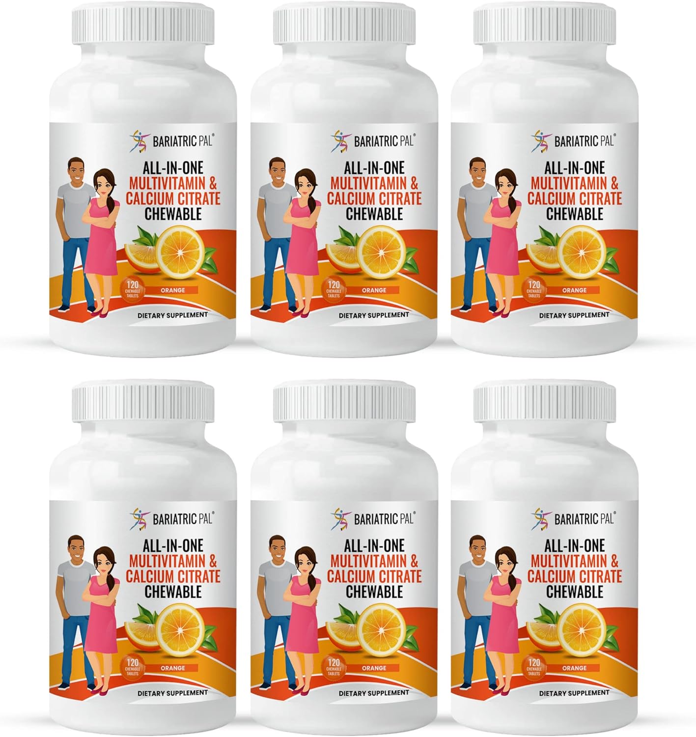 BariatricPal Orange Chewable Multivitamin with Calcium Citrate & Iron - 180 Day Supply