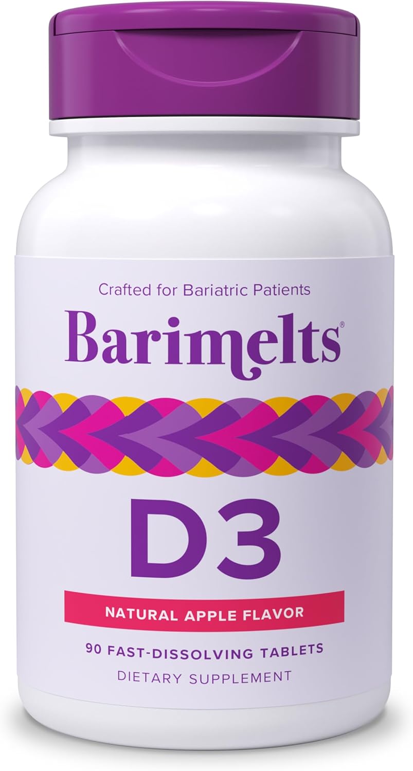 BariMelts Vitamin D3 5000 IU - 90 Fast-Dissolving Tablets (3-Month Supply) - Natural Apple Flavor Bariatric Vitamins for Women