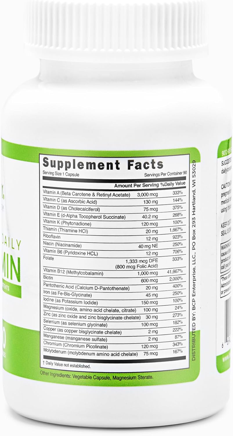 BariSlim Advanced Once Daily Bariatric Multivitamin Capsule with Iron - Post Surgery Vitamin for Gastric Bypass & Sleeve - 90 Day Supply - BoostGo Australia