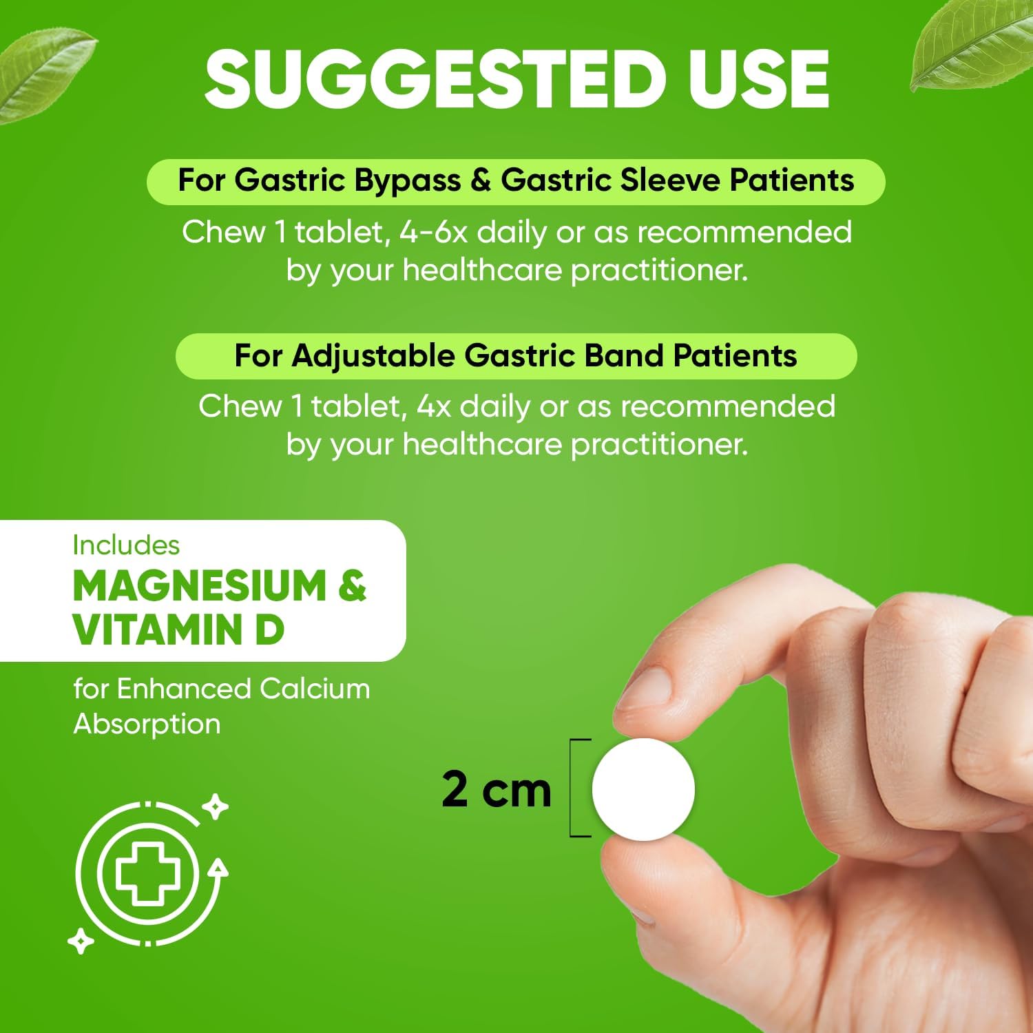 BariSlim Bariatric Calcium Citrate Tabs - 500mg - Post Slimming Formula Surgery - Bone Health - Cherry Flavor