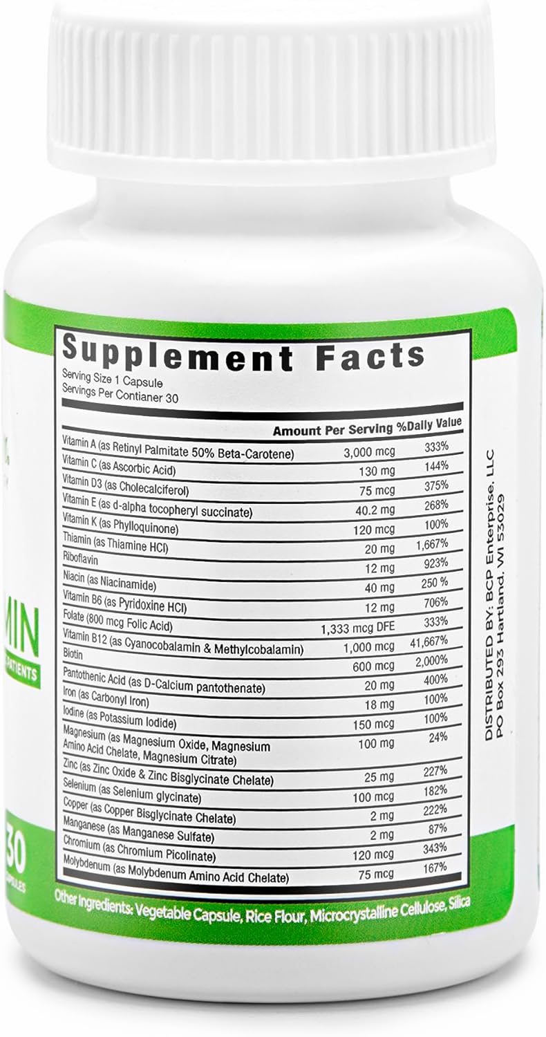 BariSlim Bariatric Multivitamin Capsule with Iron - Post Surgery Supplement for Gastric Bypass & Sleeve - 30 Day Supply - BoostGo Australia