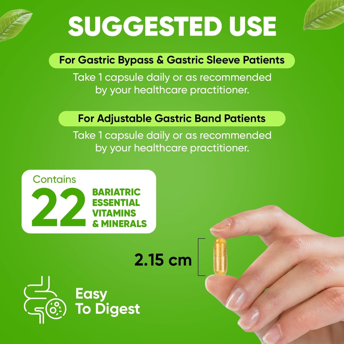 BariSlim Bariatric Multivitamin Capsule with Iron - Post-Surgery Supplement for Gastric Bypass & Sleeve - 30-Day Supply