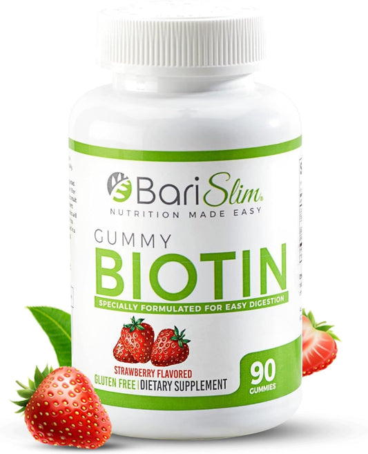 BariSlim Bariatric Vitamin Biotin Gummies - 90 Fruit Chews for Weight Loss Surgery Patients - Easy to Digest Fruit Flavors - BoostGo Australia