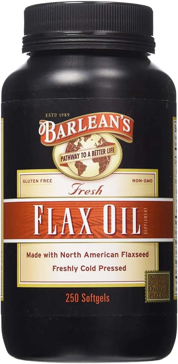 Barlean's 16oz Flaxseed Oil Softgels - Cold Pressed, Fresh from Flax Seeds - 250ct