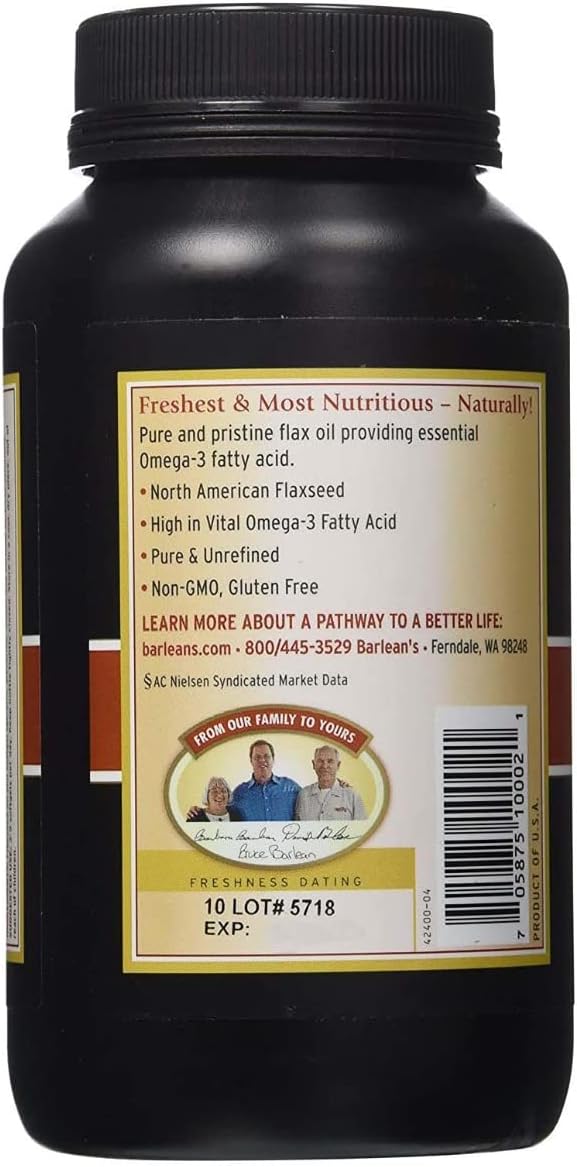 Barlean's 16oz Flaxseed Oil Softgels - Cold Pressed, Fresh from Flax Seeds - 250ct