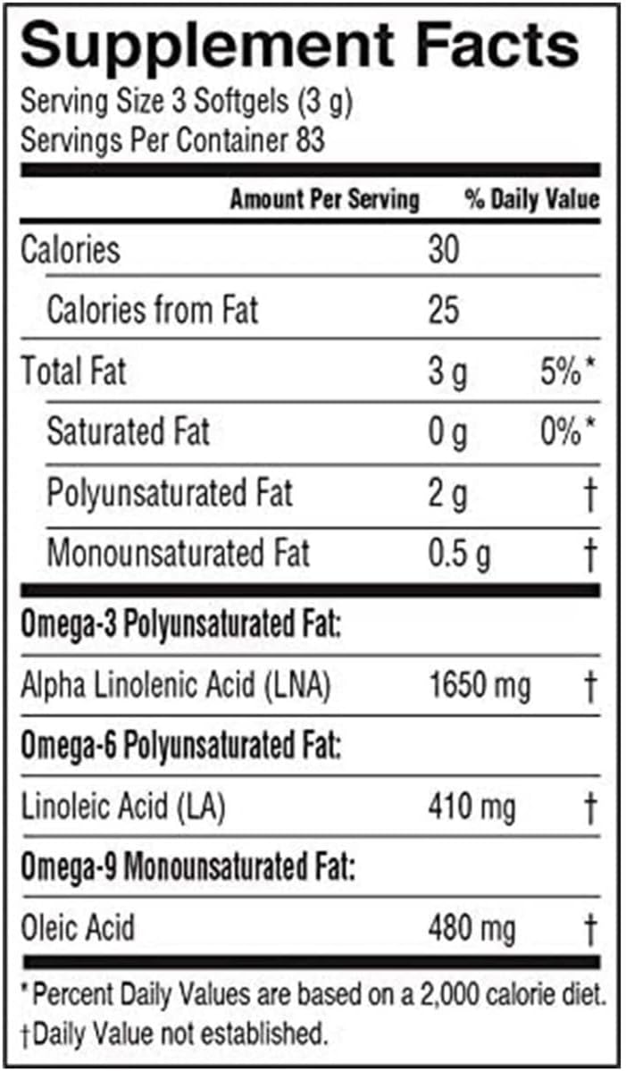 Barlean's 16oz Flaxseed Oil Softgels - Cold Pressed, Fresh from Flax Seeds - 250ct