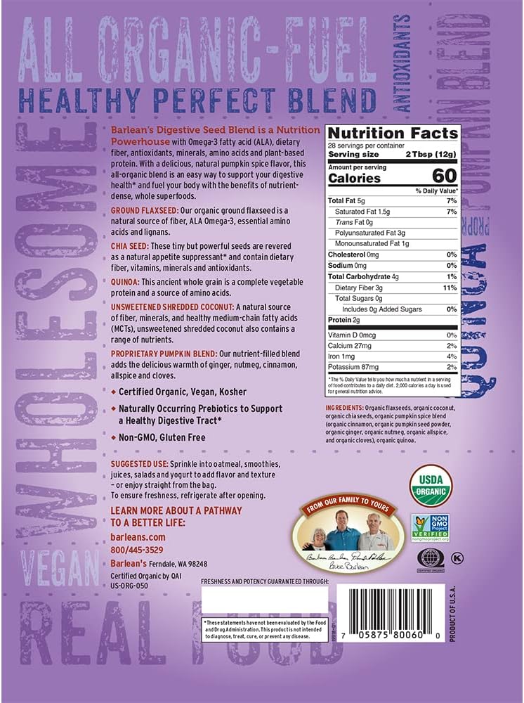 Barlean's Stomach Repair and Digestive Seed Blend - Healthy Digestion Bundle