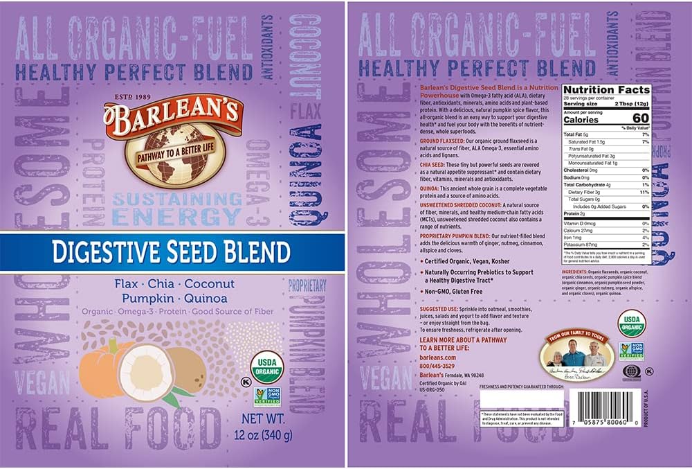 Barlean's Stomach Repair and Digestive Seed Blend - Healthy Digestion Bundle
