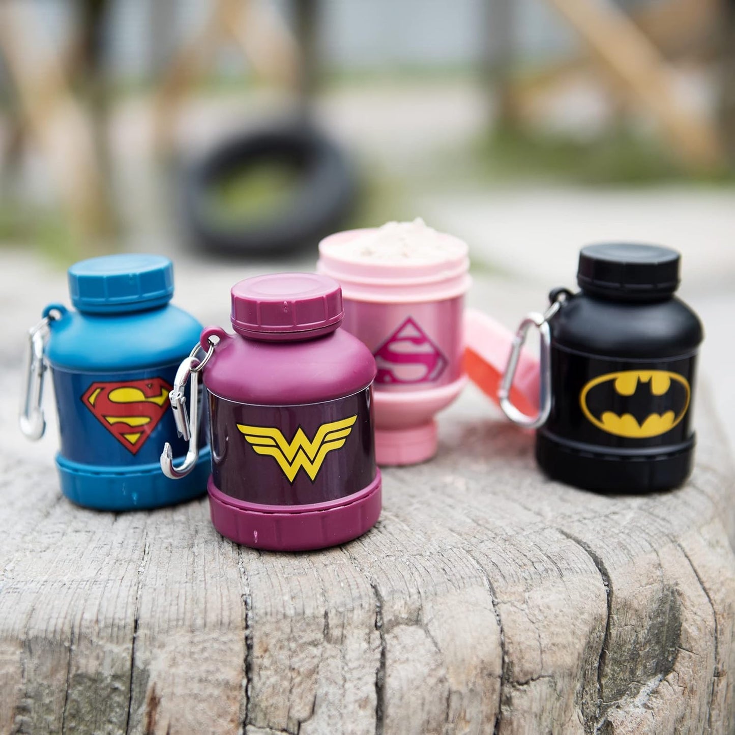 Batman Smartshake Whey2Go Protein Powder Container - 50g Capacity, BPA-Free Shaker Bottle with Funnel for Protein Shakes - 110ml, DC Comics Batman Gift for Men