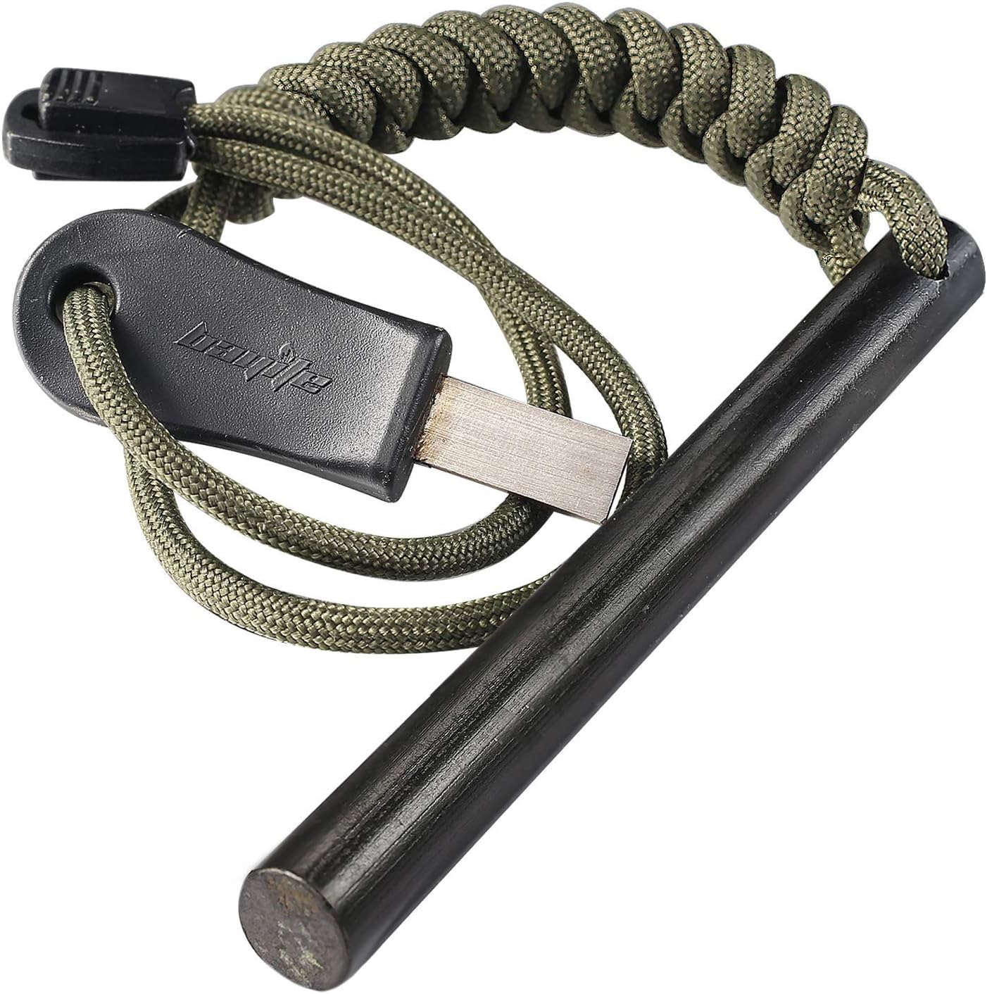 bayite 4" Ferro Rod Kit with Striker and 10 Pack Button Compass - Fire Starter for Survival Gear