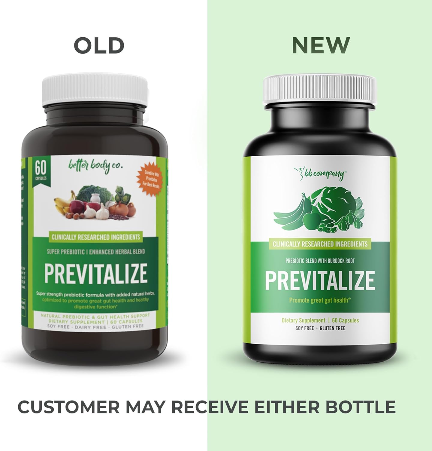 BB Company Previtalize: Women's Prebiotic Fiber for Gut & Digestive Health, 60 Ct Pack, Complement to Probiotics & Provitalize