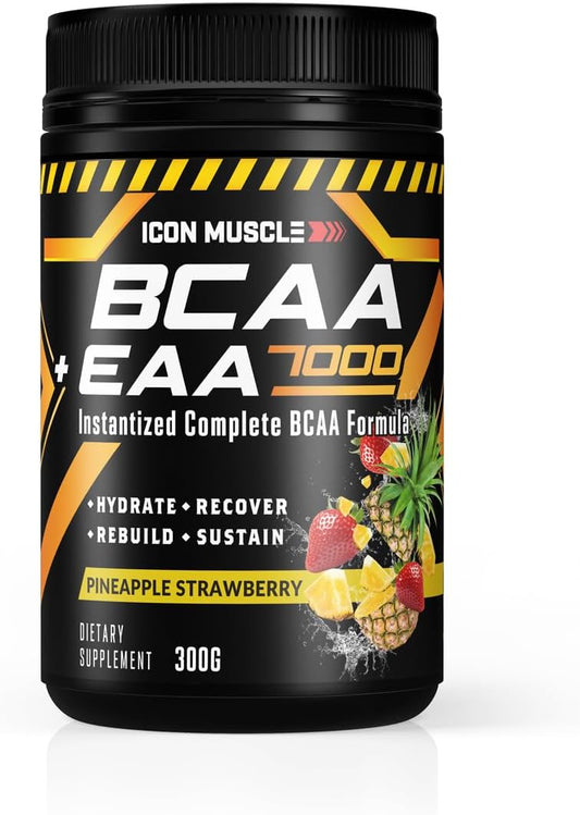 BCAA + EAA Supplement Powder for Muscle Recovery, Strength, and Hydration - 30 Servings for Men and Women