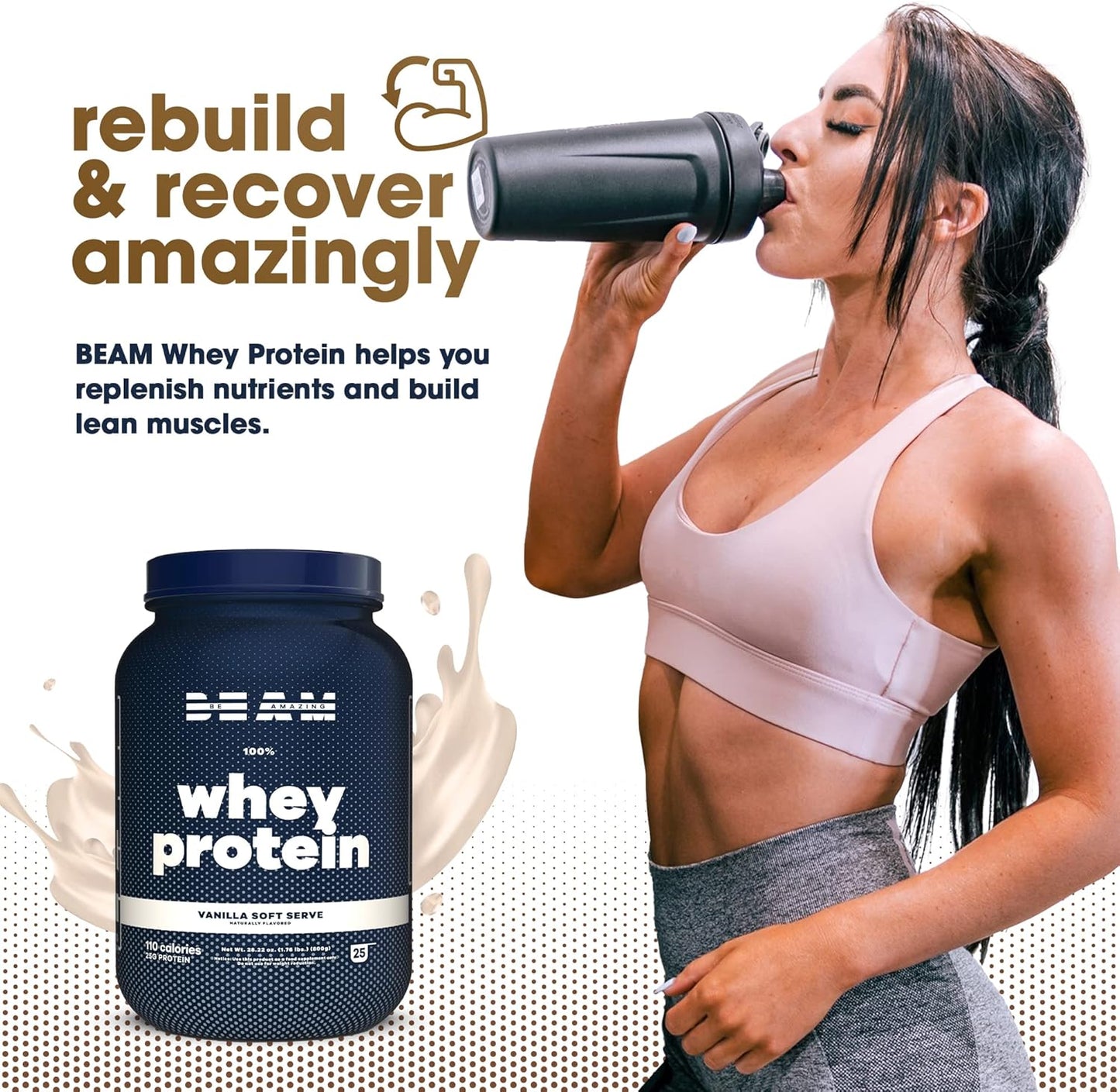 Be Amazing Whey Protein Isolate Powder - Gluten & Soy-Free Muscle Support Shake with Digestive Enzymes - Fruity Cereal Flavor - 25 Servings