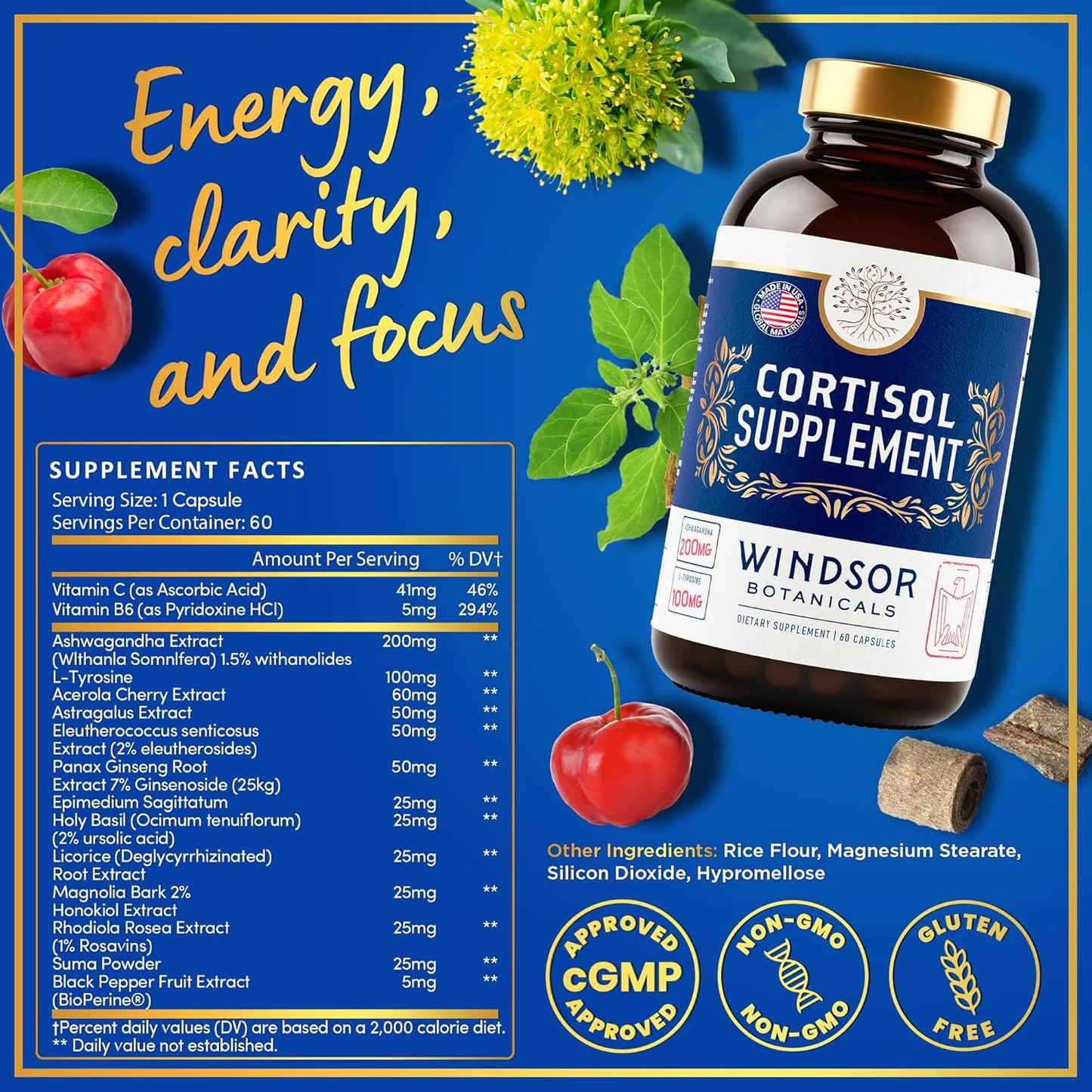 Beauty and Mood Support Bundle with WINDSOR BOTANICALS Cortisol Blocker and Multi Collagen Burn