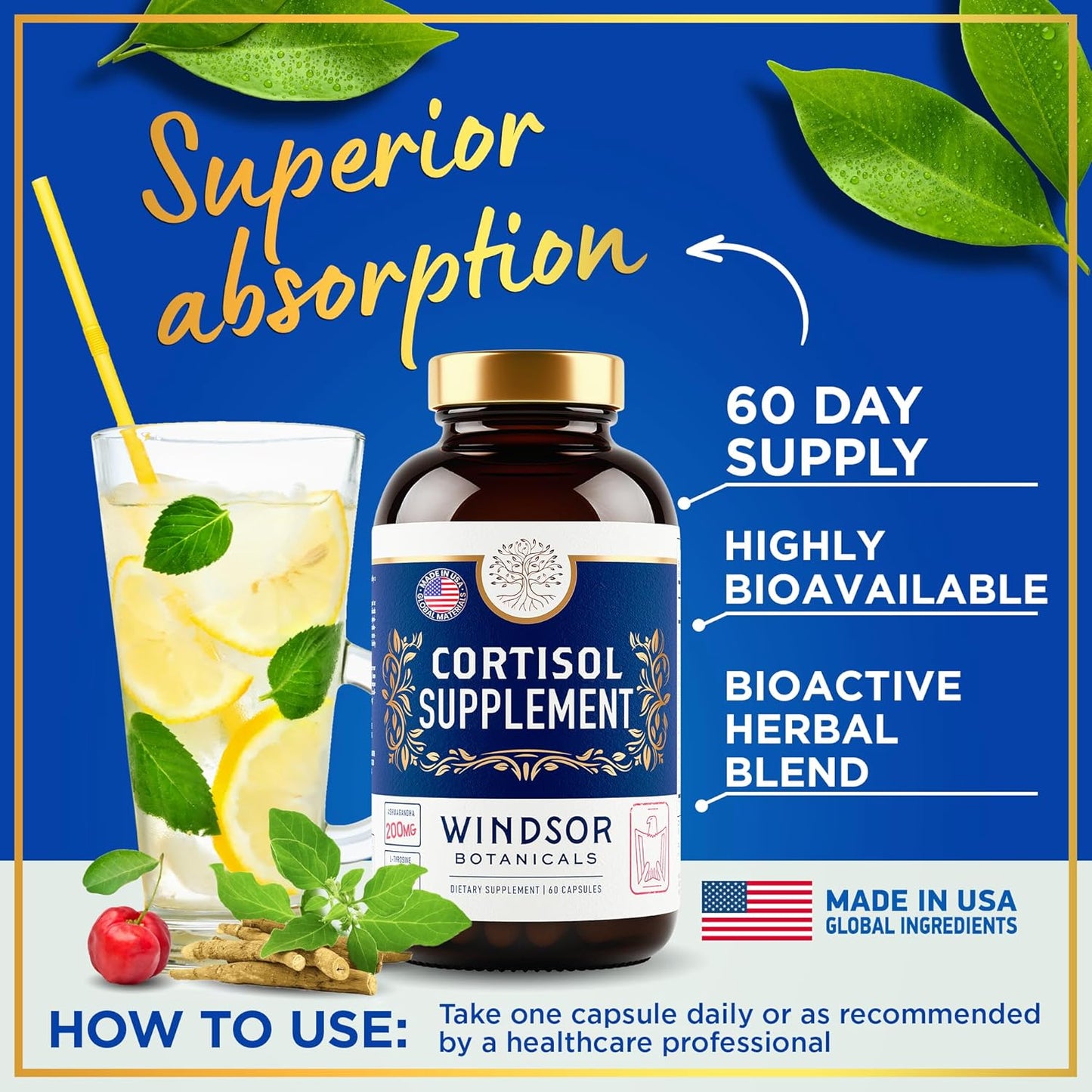 Beauty and Mood Support Bundle with WINDSOR BOTANICALS Cortisol Blocker and Multi Collagen Burn