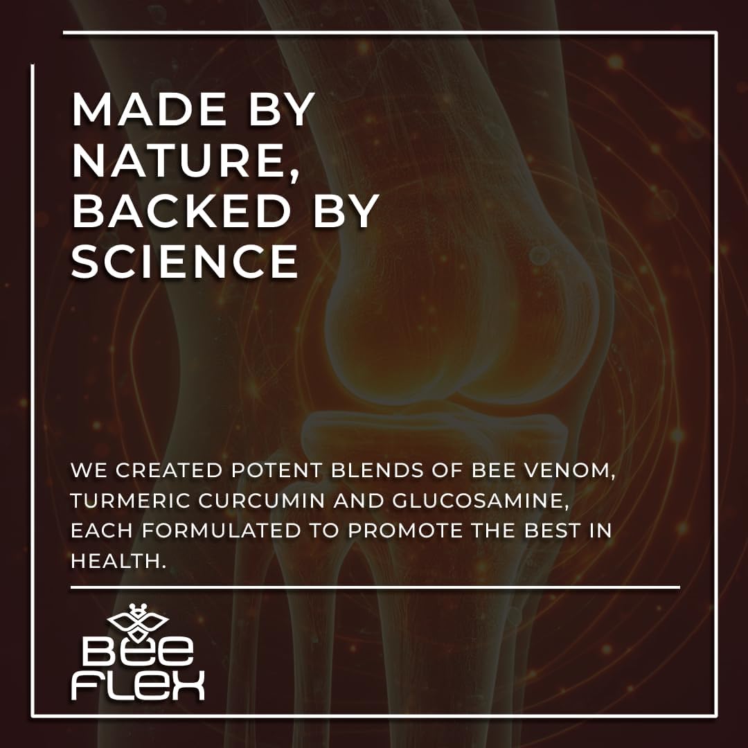 Bee Flex Joint Support Supplements with Glucosamine & Turmeric for Enhanced Mobility and Comfort - Natural Cartilage Support - 60 Capsules