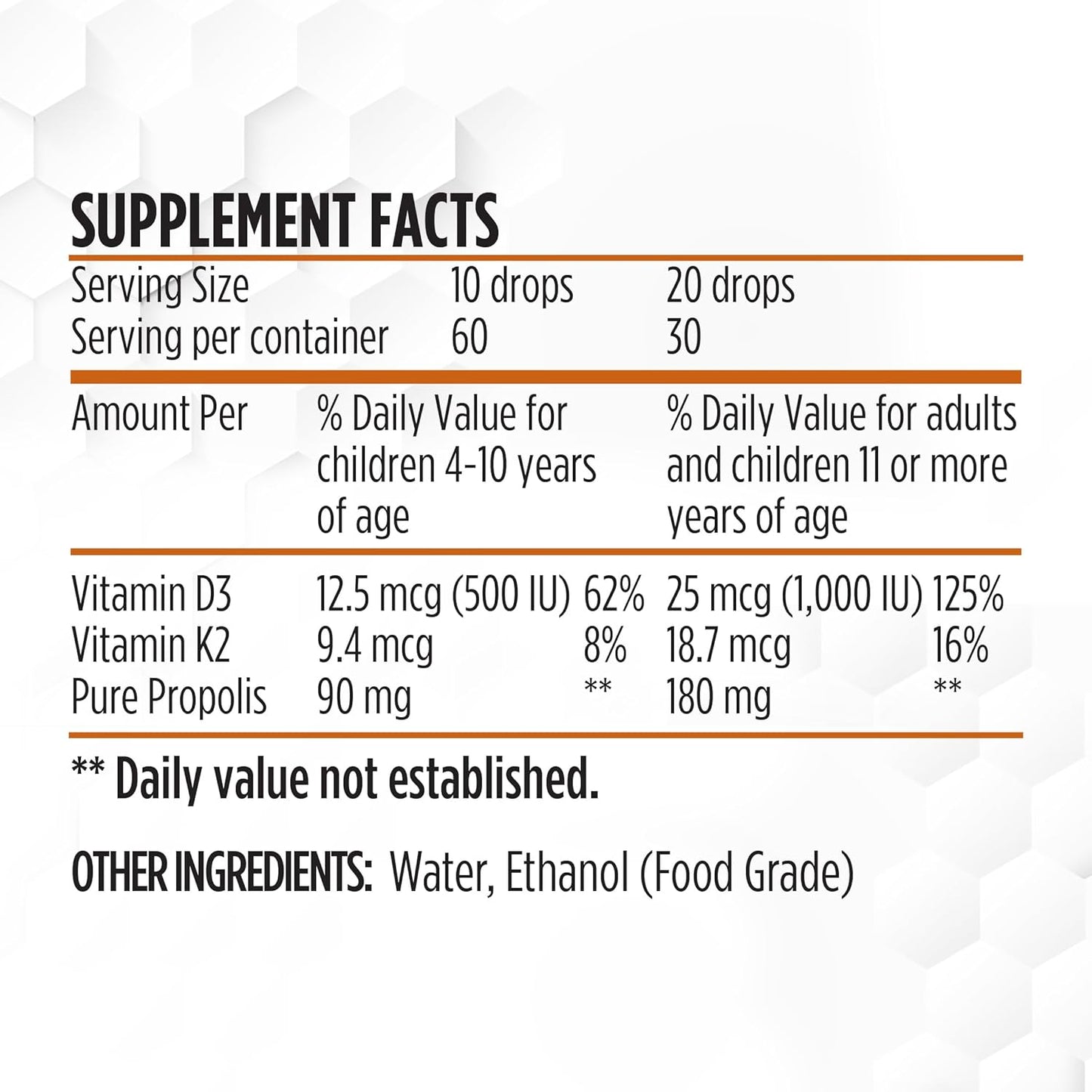 BEE & YOU 100% Natural Propolis Extract with Vitamin D3 K2 for Immune Support - Antioxidants, Detox - Keto, Paleo, Gluten-Free - 1 Fl Oz