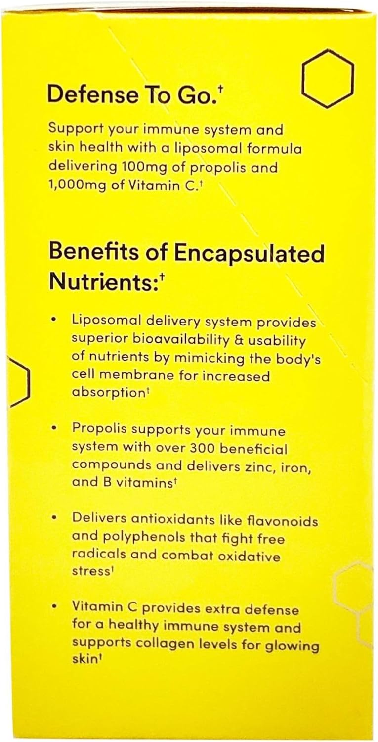 BEEKEEPERS NATURALS Liposomal Propolis with Vitamin C - 12 Count, 0.27 Fluid Ounces