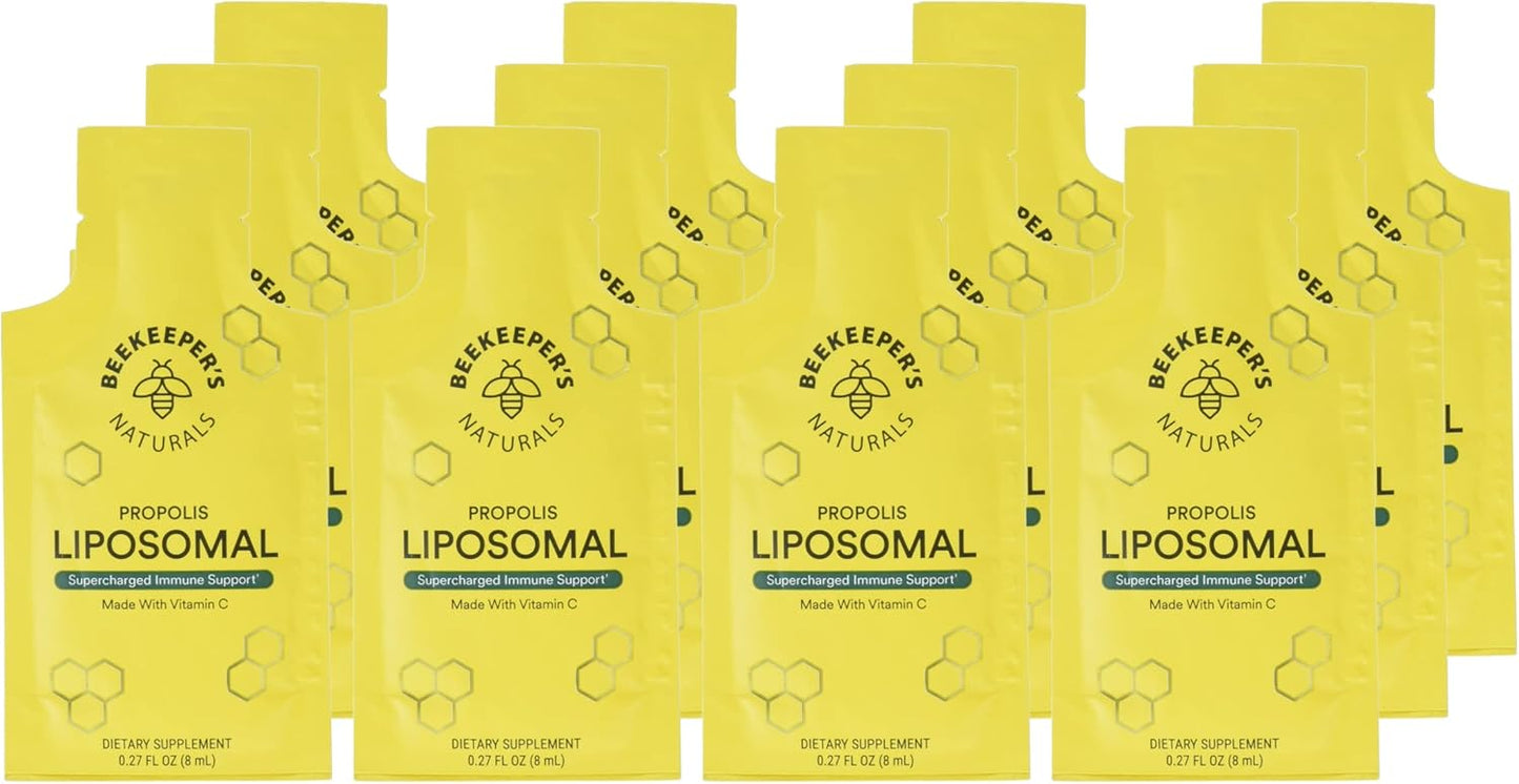 BEEKEEPERS NATURALS Liposomal Propolis with Vitamin C - 12 Count, 0.27 Fluid Ounces