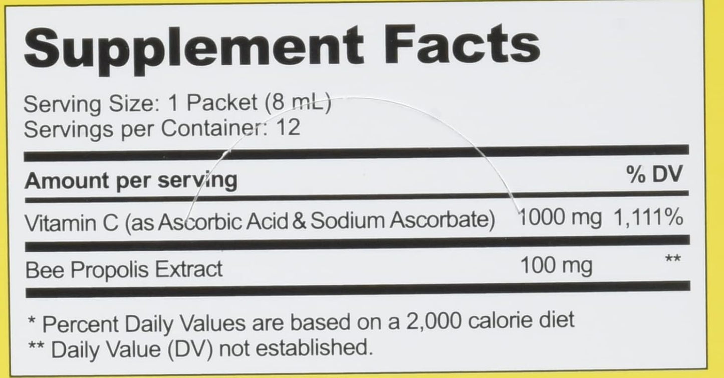 BEEKEEPERS NATURALS Liposomal Propolis with Vitamin C - 12 Count, 0.27 Fluid Ounces