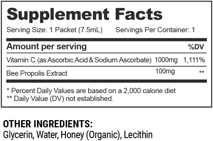 Beekeeper's Naturals Propolis Liposomal with Vitamin C for Enhanced Immune Support, 30 Ct