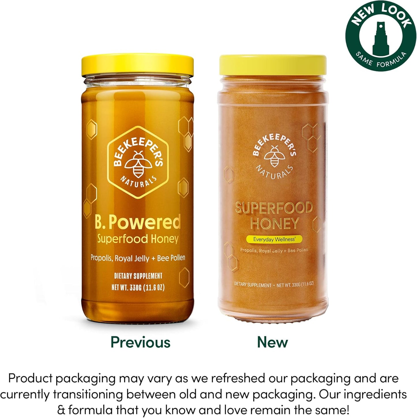 Beekeeper's Naturals Superfood Honey - Energy Boost, Immune Support, Mental Clarity - Bee Pollen, Royal Jelly, Propolis - 11.6 oz - BoostGo Australia