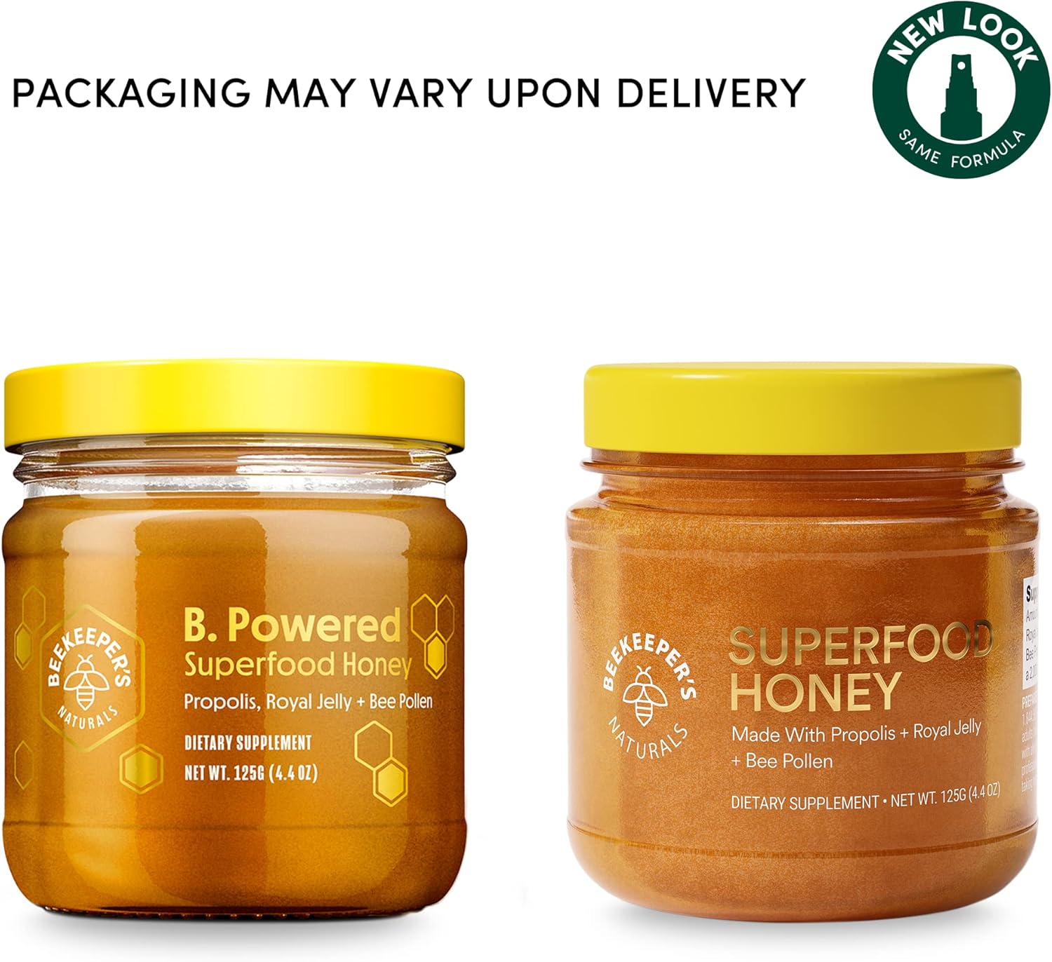 Beekeeper's Naturals Superfood Honey with Bee Pollen, Royal Jelly, Propolis - Boost Energy, Immunity, Mental Focus, Performance - 4.4 oz