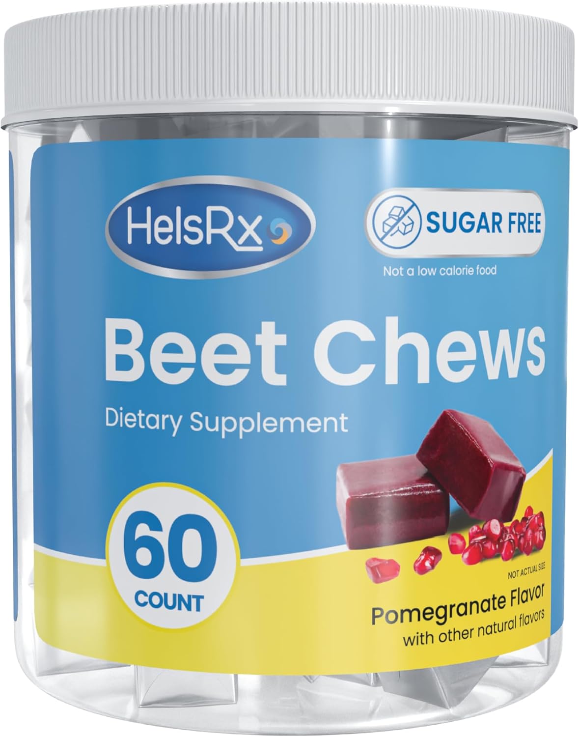 Beet Chews Supplement for Heart Health, Blood Pressure Support, and Energy - Sugar-Free Chews (60 Count)