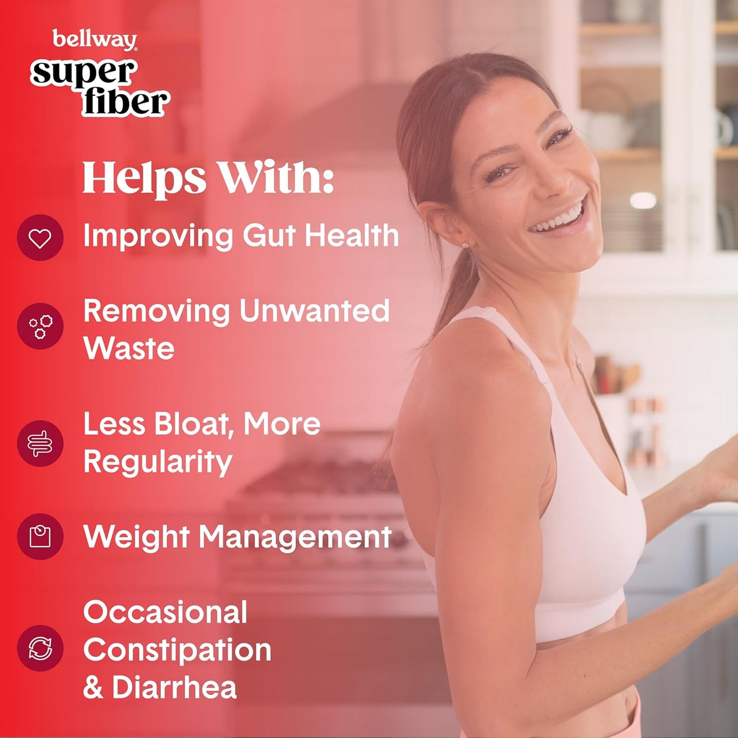Bellway Super Fiber Powder with Raspberry Lemon Flavor and Added Greens - Boost Digestion and Overall Health