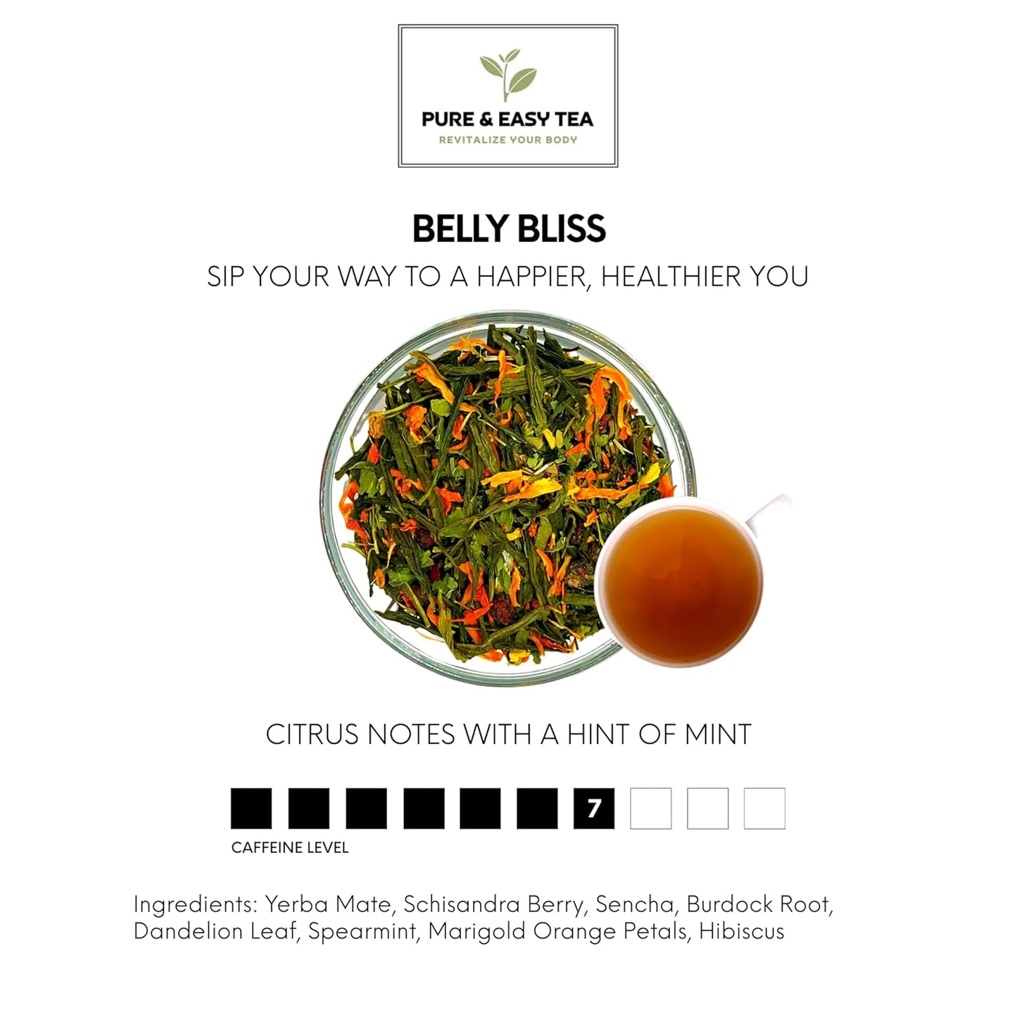 Belly Bliss Cleanse & Detox Tea | Supports Healthy Weight & Reduces Bloating | 30-Day Supply | 100g/3.5oz