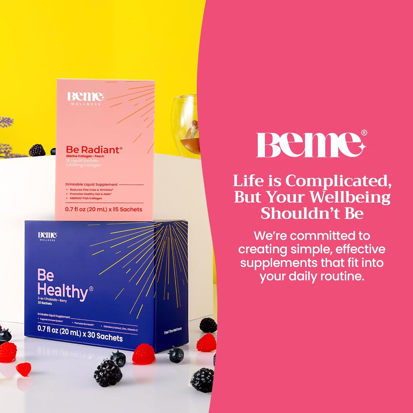 BeMe Peach Bundle: Liquid Probiotics & Collagen Drink for Health and Radiance