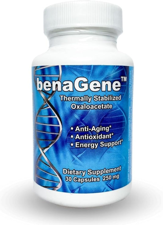 Benagene Oxaloacetate Supplement with Vitamin C for Cellular Energy - Non-GMO & Vegan - 30 Servings - BoostGo Australia