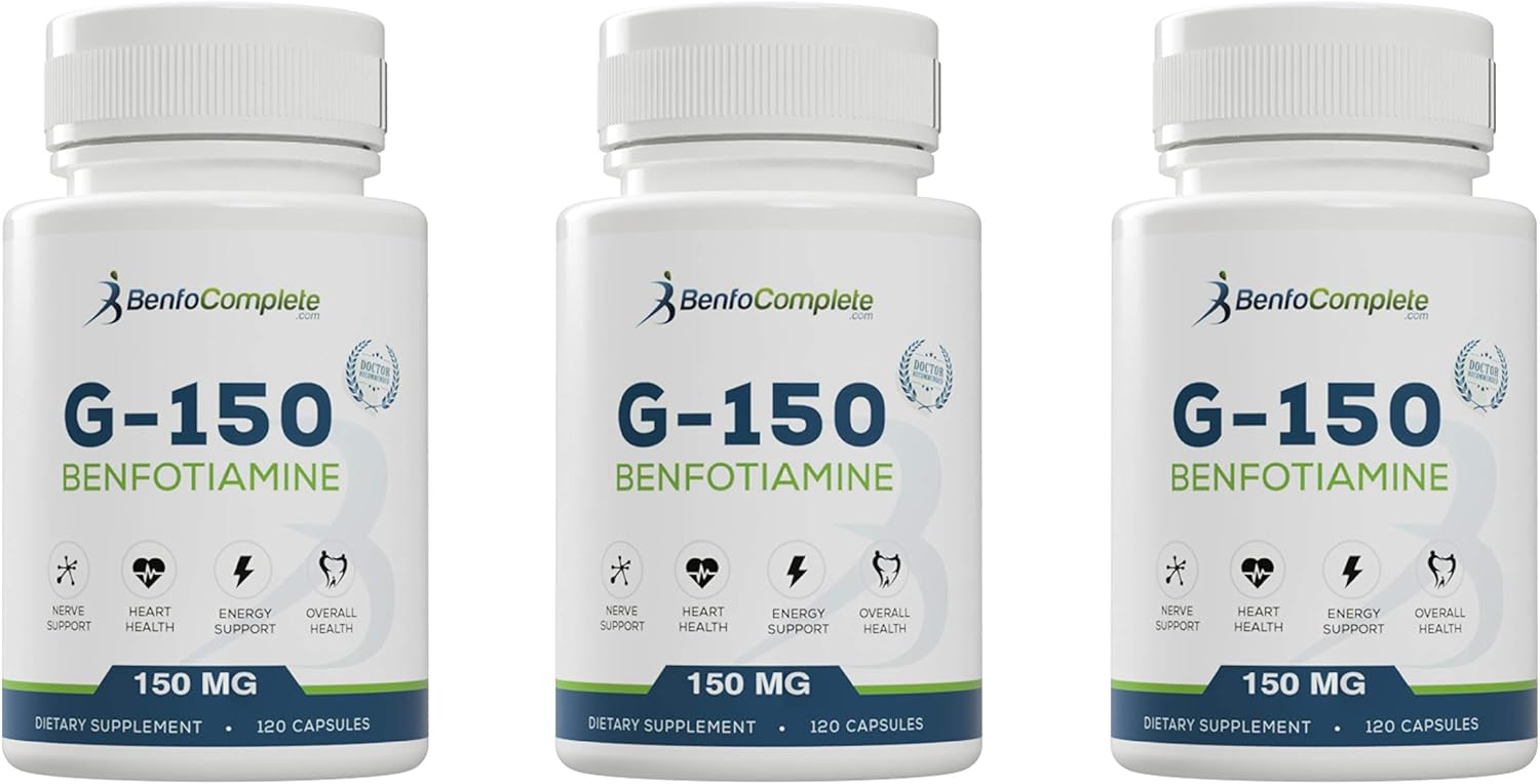 BenfoComplete Benfotiamine 150mg Gelatin Capsules - 360 Capsules, 3 Bottles Pack