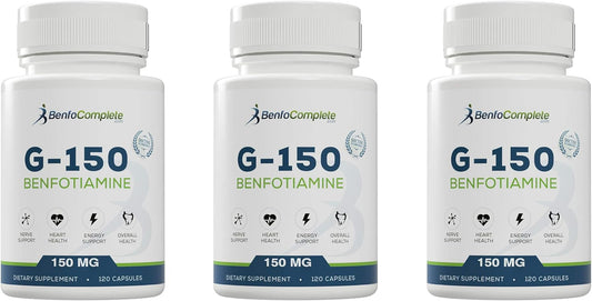 BenfoComplete Benfotiamine 150mg Gelatin Capsules - 360 Capsules, 3 Bottles Pack