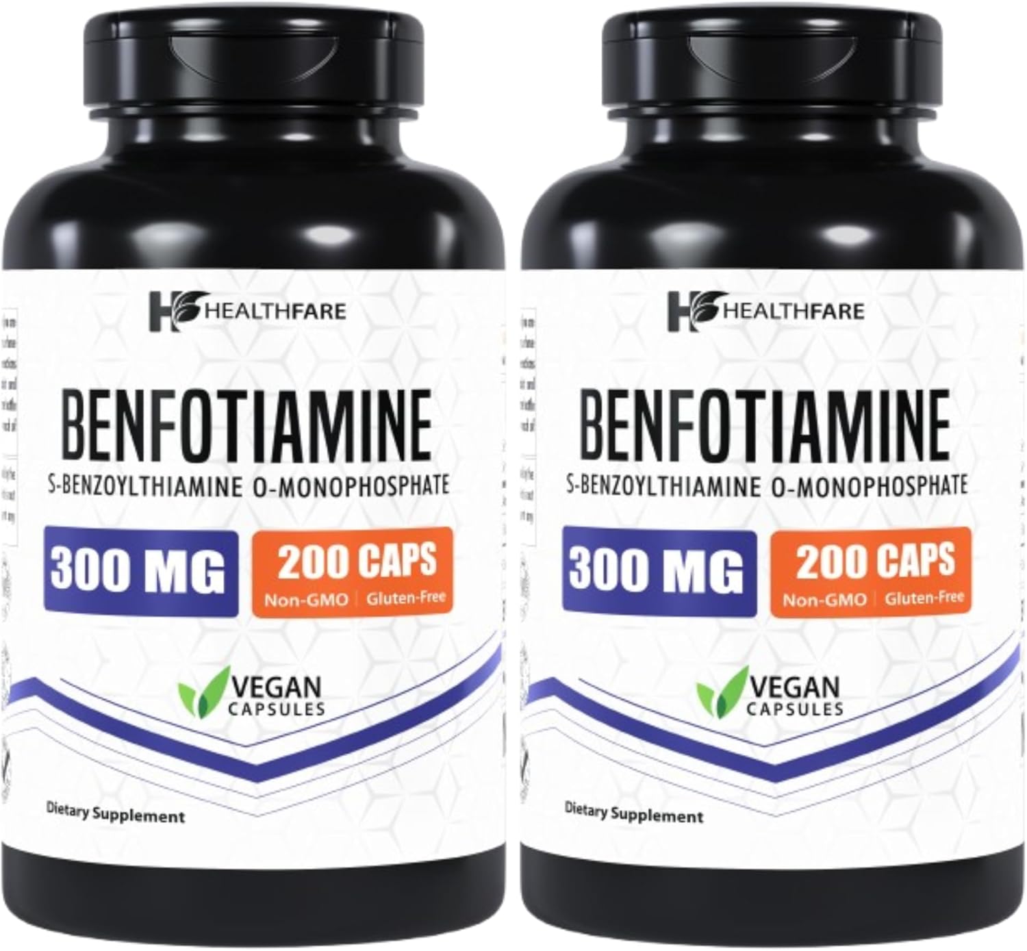 Benfotiamine 300mg Capsules - 400 Count - Fat-Soluble Thiamine B1 Vitamin - Supports Overall Health - Non-GMO - Gluten-Free