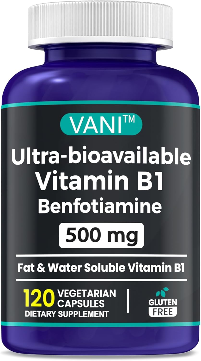 Benfotiamine 500mg with Vitamin B1, Fat Soluable Supplement - 120 Capsules