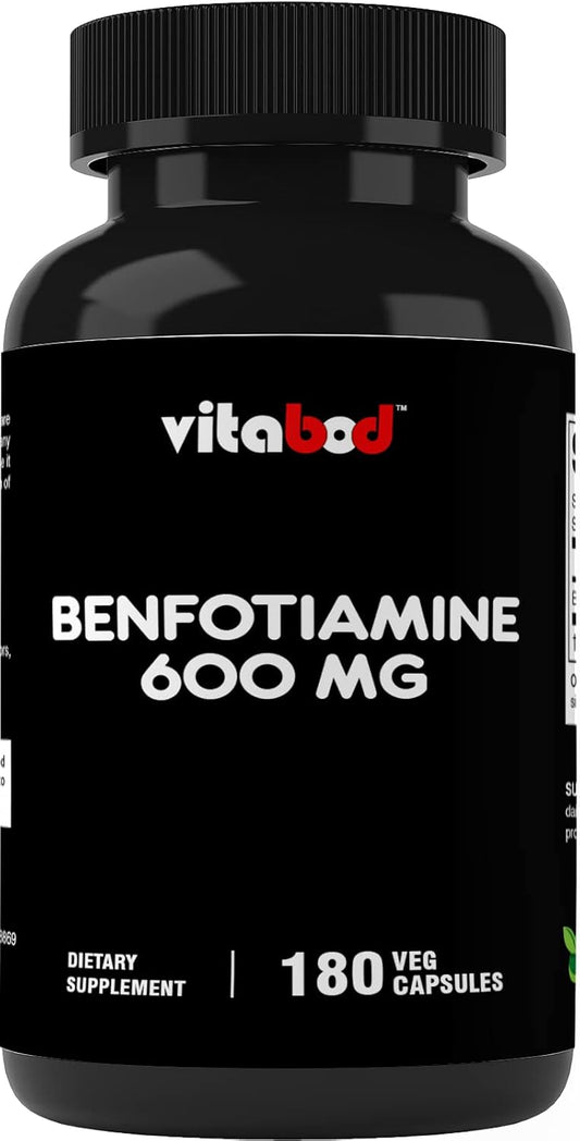 Benfotiamine 600mg Vegetarian Capsules - Fat Soluble Vitamin Supplement for Vitality and Wellness