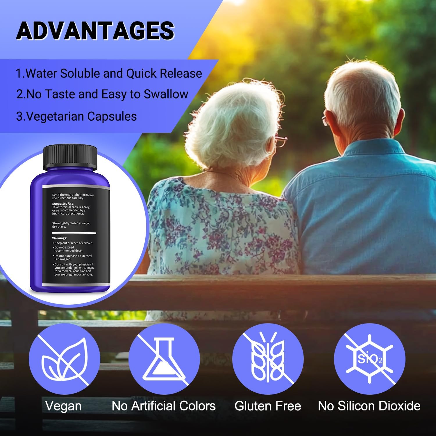 Benfotiamine 600mg with Vitamin B1 | 120 Veggie Capsules | USA Made | Third-Party Tested | Fat-Soluble Thiamine Supplement | Non-GMO & Gluten-Free-Vegetarian