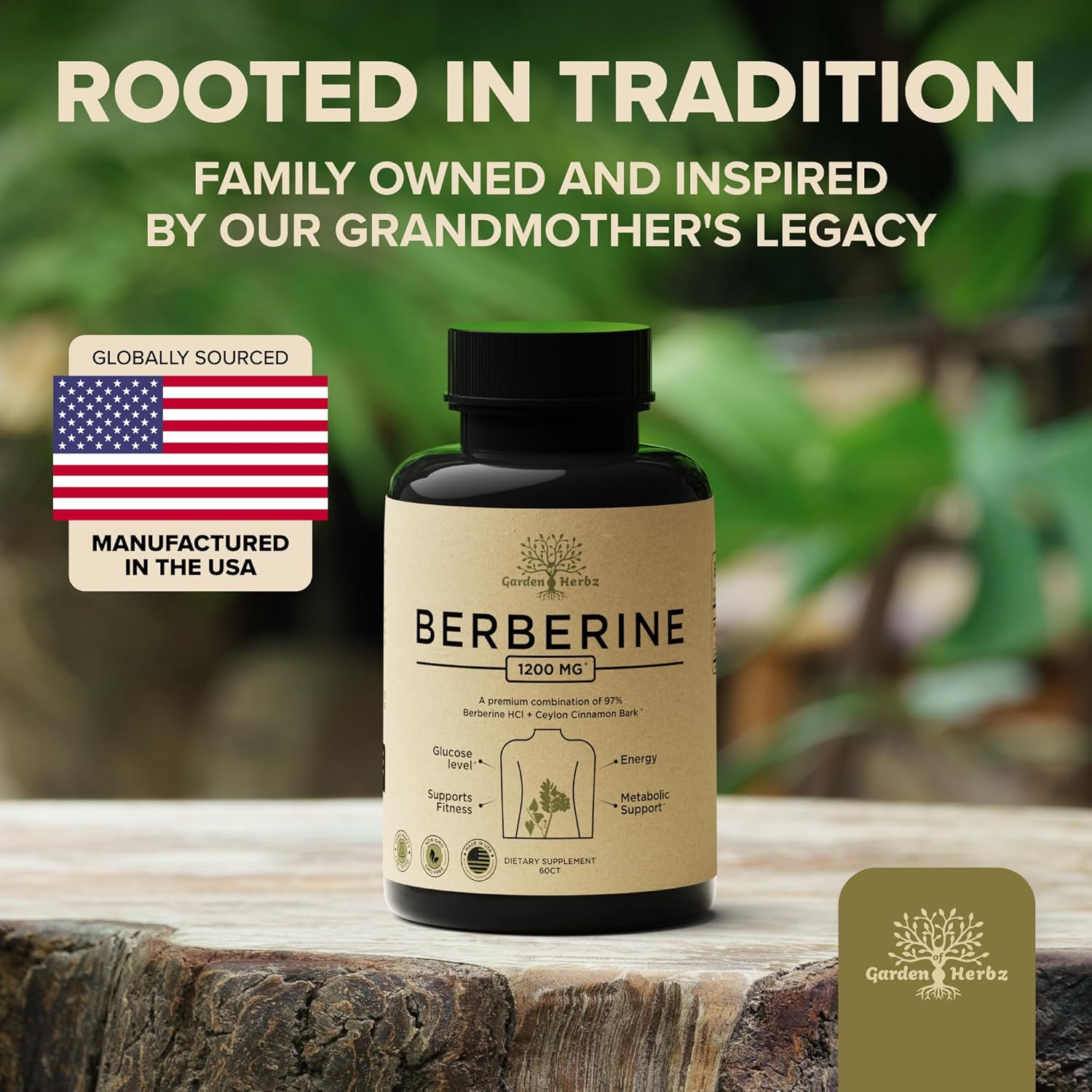 Berberine 1200mg Supplement with Ceylon Cinnamon - Supports Immune System & Weight Management for Men and Women